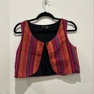 Boho colorful cropped vest